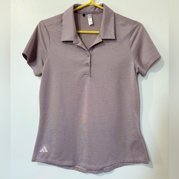 🎉4/30$🎉 Adidas Purple Fitted Polo Shirt Short Sleeve PTP 18💜 - Picture 1 of 5